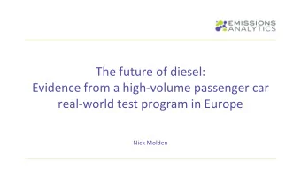 The future of diesel:  Evidence from a high-volume passenger car  real-world test program in Europe