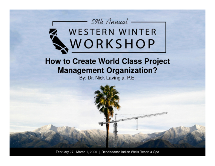 how to create world class project management organization