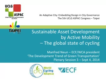 An Adaptive City: Embedding Design in City Governance  The 5th UCLG ASPAC Congress   Taipei