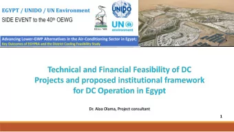 1  Dr. Alaa Olama, Project consultant  1  1- Objectives of the Study  2- The Technical Study  3-