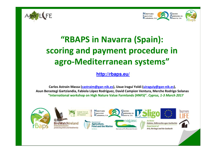 rbaps in navarra spain scoring and payment procedure in