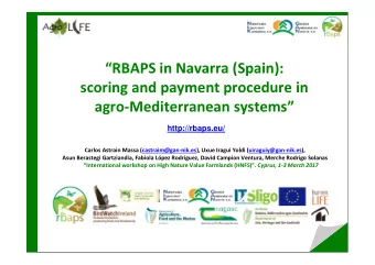 RBAPS in Navarra (Spain):  scoring and payment procedure in  agro-Mediterranean systems