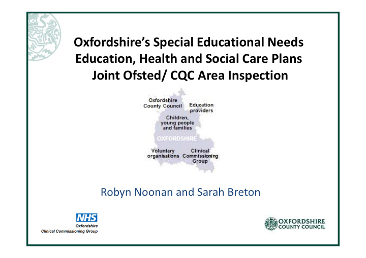 oxfordshire s special educational needs education health