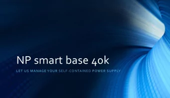 NP smart base 40k  LET US MANAGE YOUR SELF-CONTAINED POWER SUPPLY Who we are . NP Energy AG +