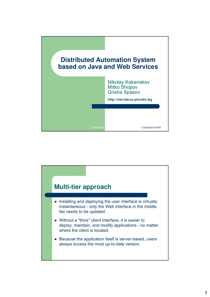 distributed automation system based on java and web