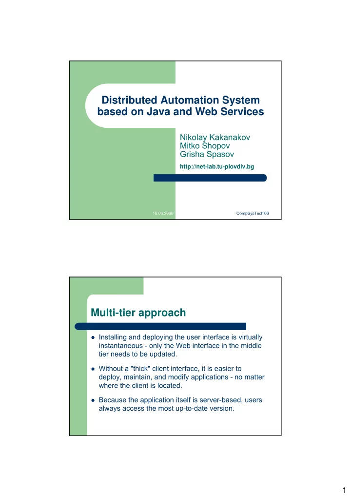 distributed automation system based on java and web