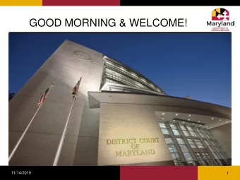 GOOD MORNING &amp; WELCOME!  11/14/2019  1 ARCHITECTURAL &amp;  Engineering  11/14/2019  2