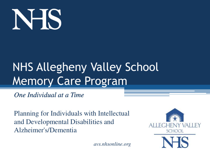 nhs allegheny valley school memory care program