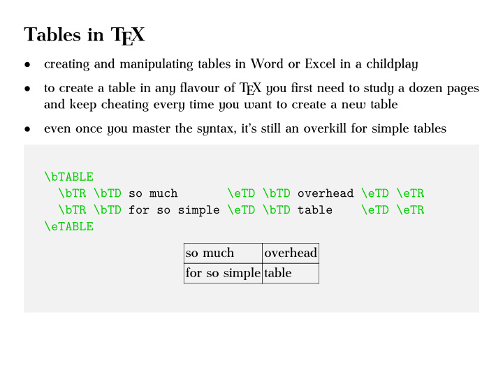 tables in tex