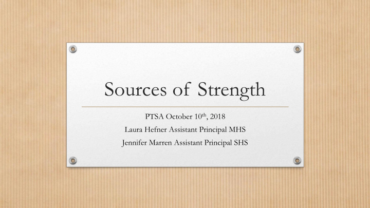 sources of strength