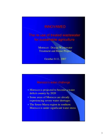 INNOVAMED  INNOVAMED  The re-  -use of treated wastewater  use of treated wastewater  The re  for