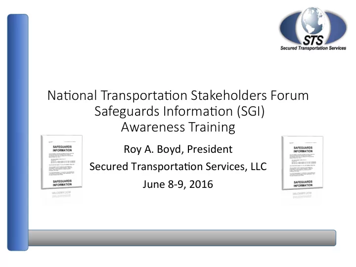 na onal transporta on stakeholders forum safeguards