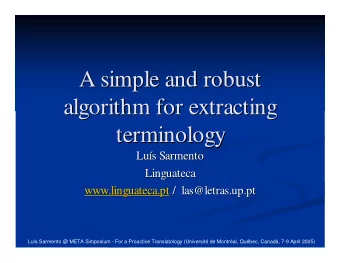 A simple and robust  A simple and robust  algorithm for extracting  algorithm for extracting