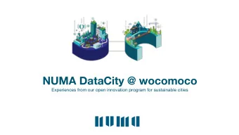 NUMA DataCity @ wocomoco  Experiences from our open innovation program for sustainable cities