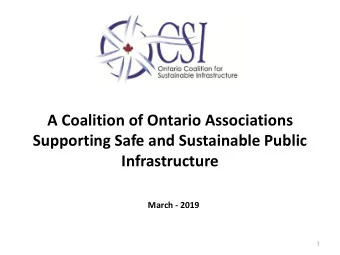 Infrastructure  March - 2019  1  What is OCSI?    A leading voice of public infrastructure in