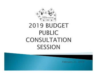 February 21, 2019  Agenda:  Introduction/Background  Budget Schedule  Financial Strategies
