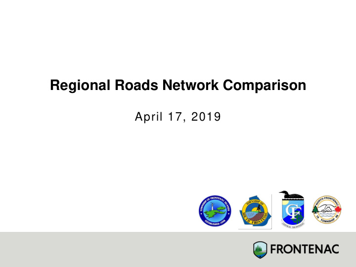 regional roads network comparison