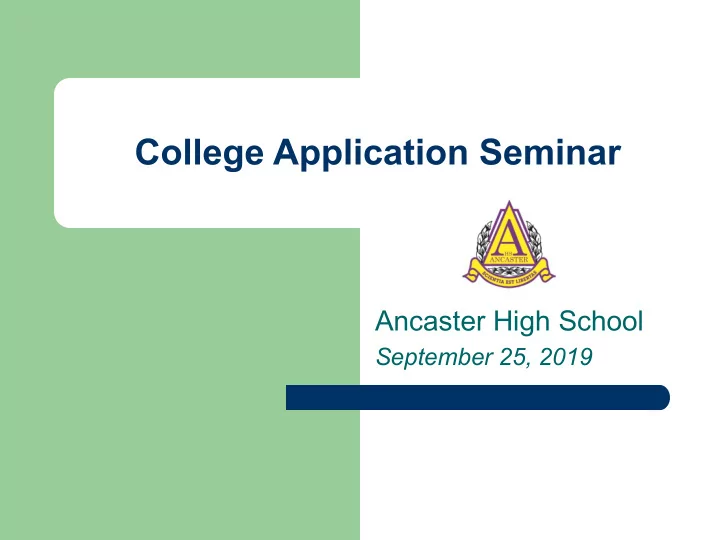 college application seminar