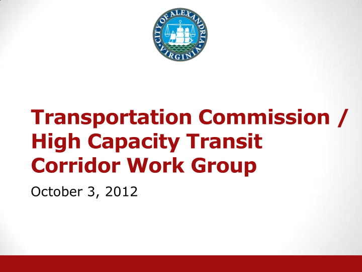 transportation commission high capacity transit corridor