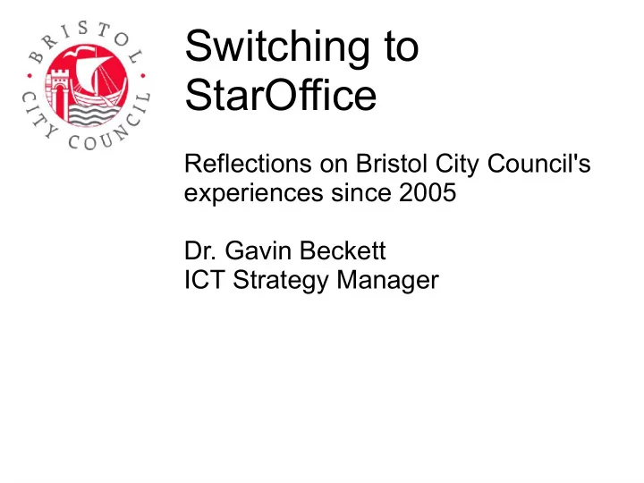 switching to staroffice