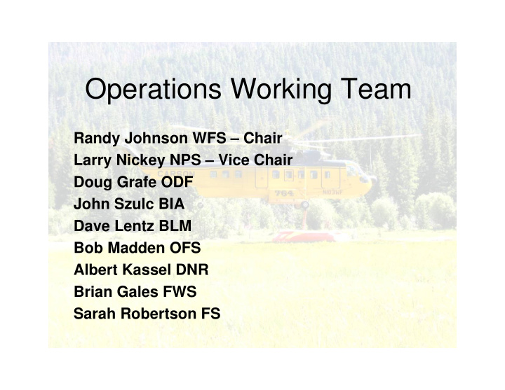 operations working team