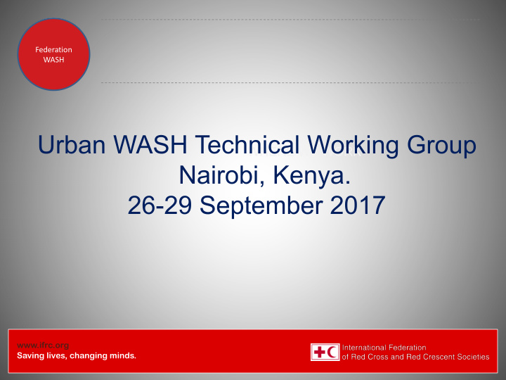 urban wash technical working group