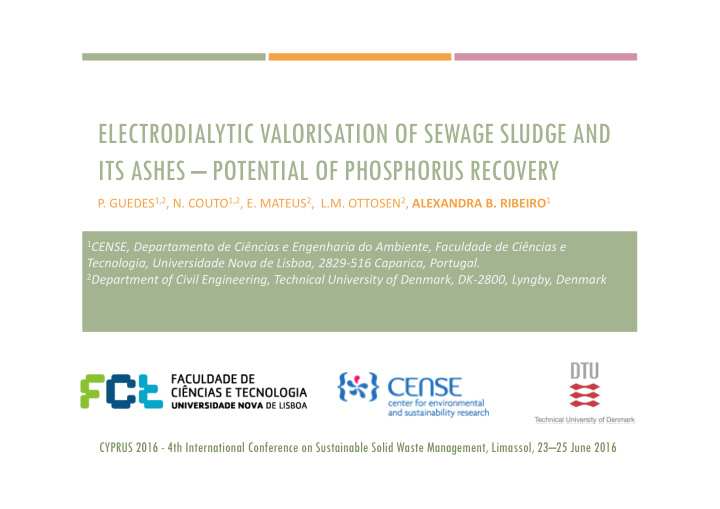 electrodialytic valorisation of sewage sludge and its