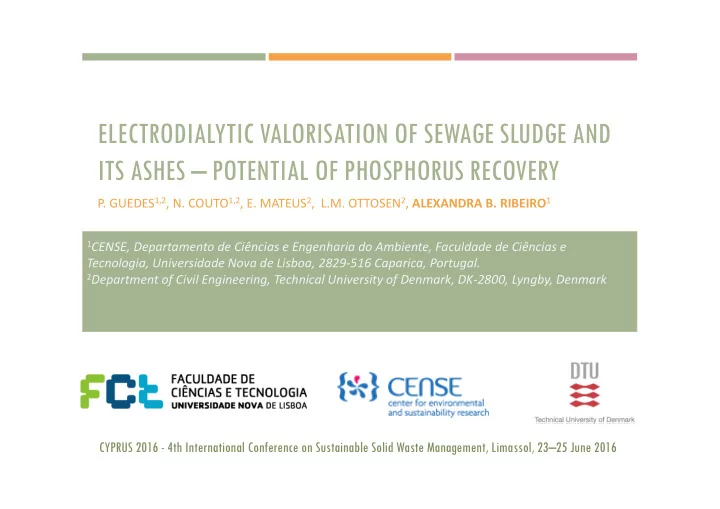 electrodialytic valorisation of sewage sludge and its