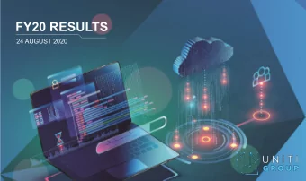 FY20 RESULTS  24 AUGUST 2020  CONTENTS   FY20 Achievements  3  &gt;   Financial Results  10