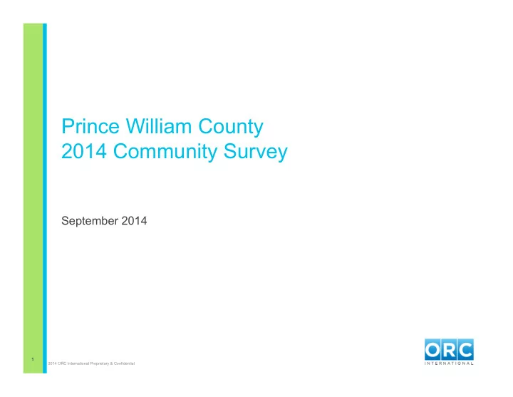 prince william county 2014 community survey