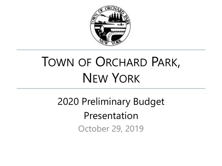 t own of o rchard p ark