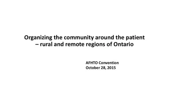 rural and remote regions of Ontario  AFHTO Convention  October 28, 2015  Disclosure