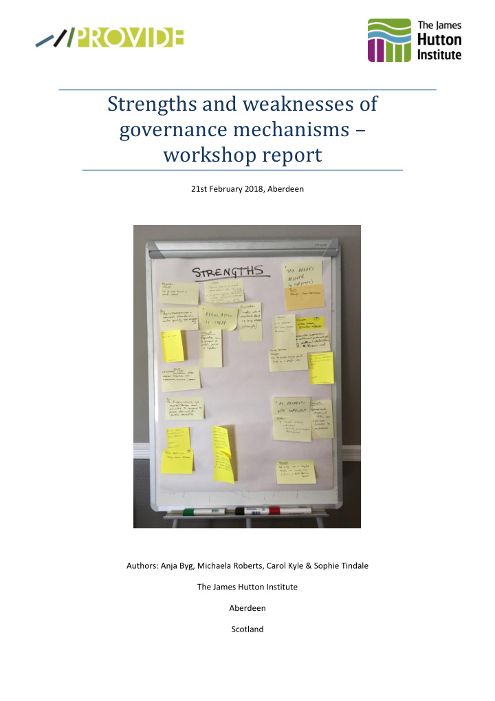 strengths and weaknesses of governance mechanisms