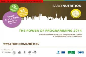 Lunch Buffet  13.25  15.00  www.project-earlynutrition.eu  The Power of Programming 2014