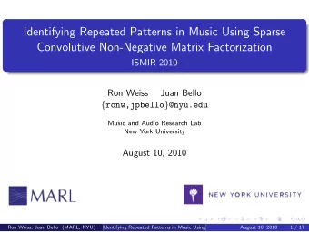 Identifying Repeated Patterns in Music Using Sparse  Convolutive Non-Negative Matrix Factorization