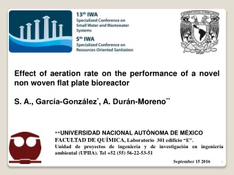 Effect of aeration rate on the performance of a novel  non woven flat plate bioreactor S. A.,
