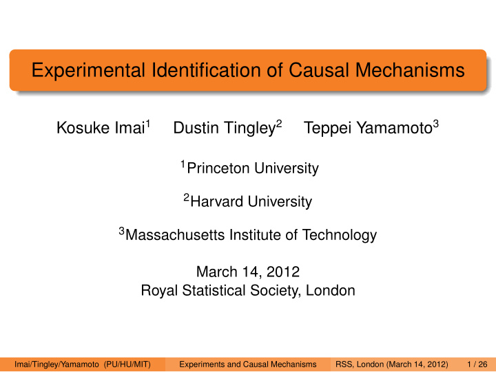 experimental identification of causal mechanisms