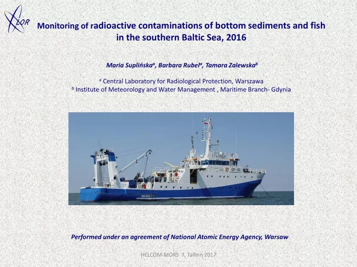 monitoring of r adioactive contaminations of bottom