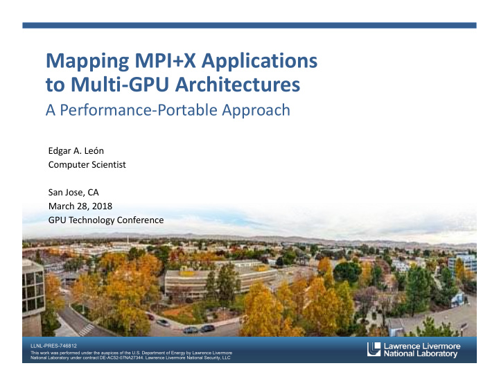 mapping mpi x applications to multi gpu architectures