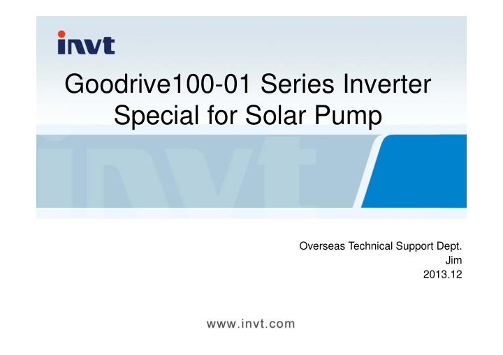 goodrive100 01 series inverter special for solar pump