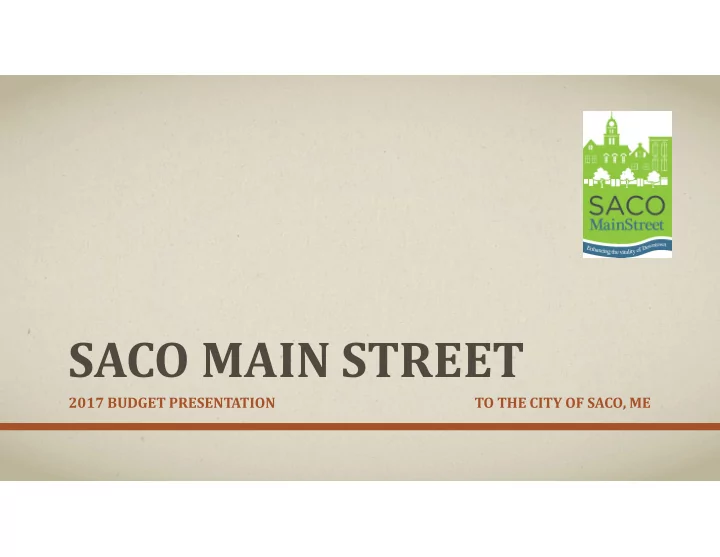 saco main street
