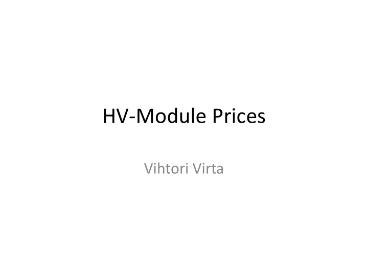 hv module prices