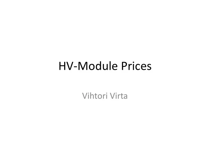hv module prices