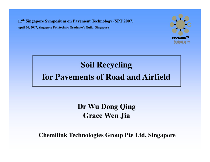 soil recycling for pavements of road and airfield for