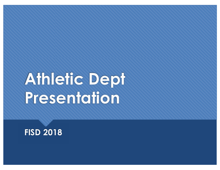 athletic dept presentation