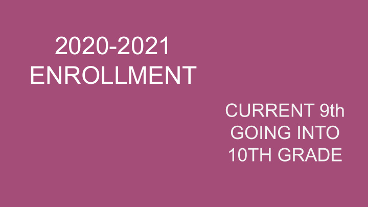 2020 2021 enrollment