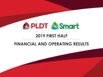 2019 FIRST HALF  FINANCIAL AND OPERATING RESULTS  1 PLDT Group:  1H 2019 Financial Highlights  vs