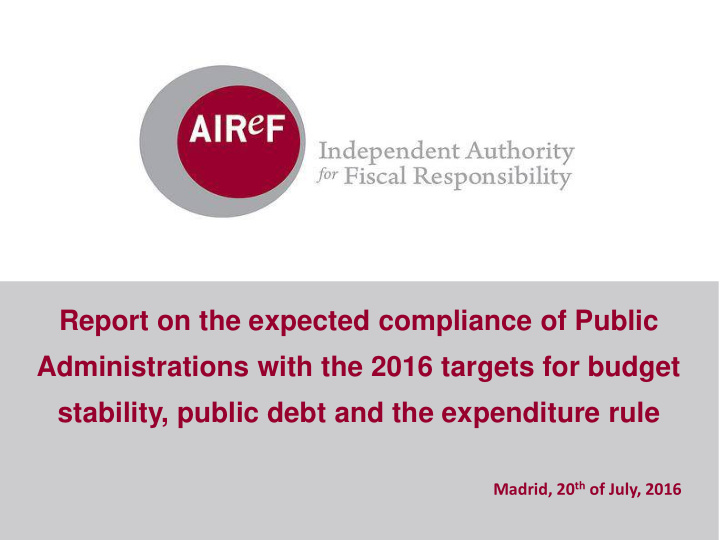 report on the expected compliance of public
