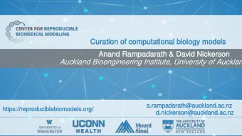 Curation of computational biology models  Curation of computational biology models  Anand