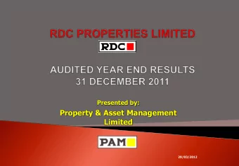 29/03/2012  Year End Re  Results s  Highli  ligh  ghts  ts  Proje  jects  cts and Market